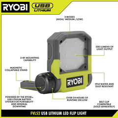 USB LITHIUM LED FLIP LIGHT KIT