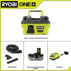 18V ONE+ LINK™ 3 GALLON WET/DRY VACUUM KIT