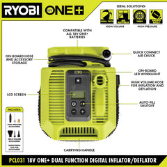 18V ONE+ DUAL FUNCTION DIGITAL INFLATOR/DEFLATOR