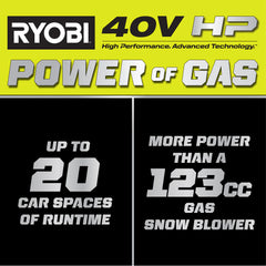 40V HP Brushless 18” Single-Stage Auger-Propelled Snow Blower