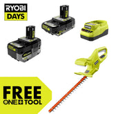 18V ONE+ 4Ah & 2Ah LITHIUM HIGH PERFORMANCE STARTER KIT WITH FREE 18V ONE+ 18" HEDGE TRIMMER