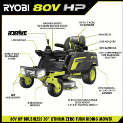 80V HP BRUSHLESS 30" LITHIUM ELECTRIC ZERO TURN RIDING MOWER KIT