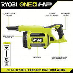 18V ONE+ HP BRUSHLESS JOBSITE HAND VACUUM KIT