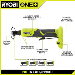 18V ONE+ 4Ah & 2Ah LITHIUM HIGH PERFORMANCE STARTER KIT WITH FREE 18V ONE+ 3/8" RATCHET